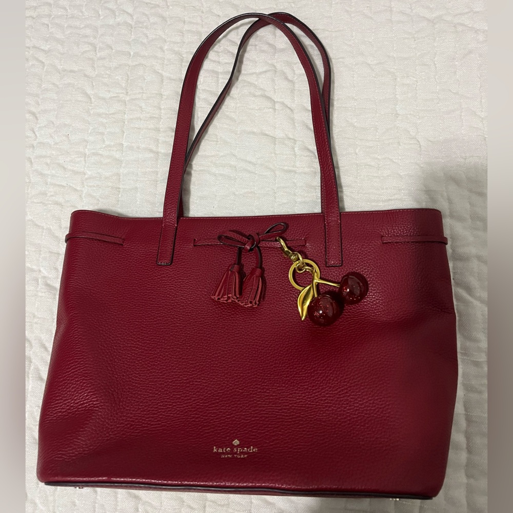Kate Spade Red Leather Tote Bag